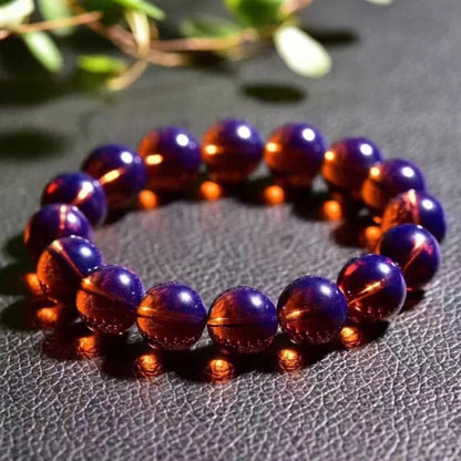 Bracelet Ambre Bleu-Violet Dominicain – Bouddha