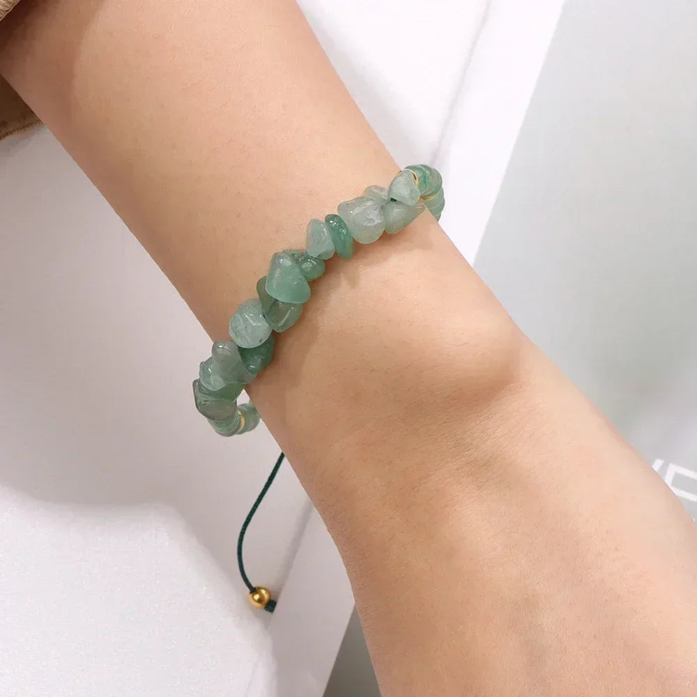 Bracelet Tressé Aventurine Ajustable