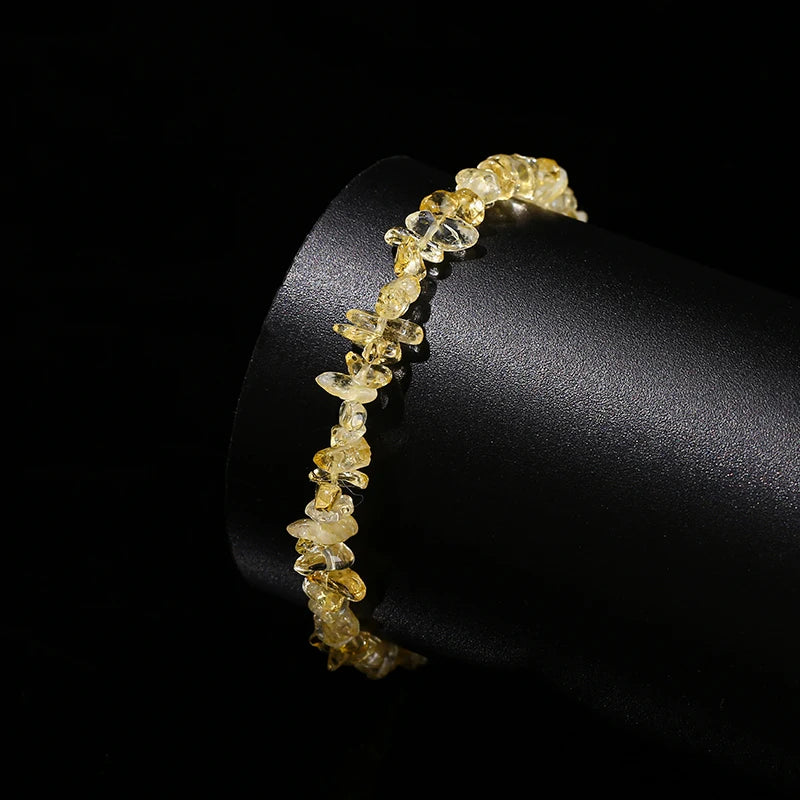 Bracelet Femme Citrine Brute Ajustable