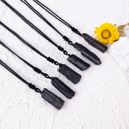 Collier Pierre de Protection Noire Tourmaline Brute