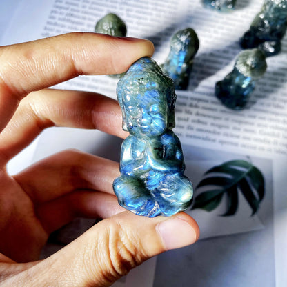 Pierre Buddha Labradorite – Cristal Poli & Cadeau Spirituel