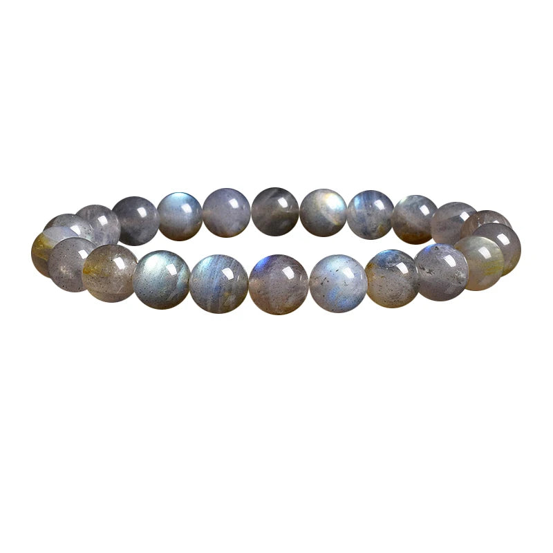 Bracelet en Labradorite Grise Naturelle – Reflets Spectrolite