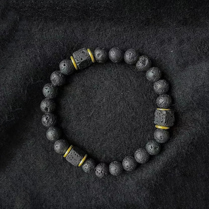 Bracelet Onyx Mat & Lave – Énergie & Équilibre