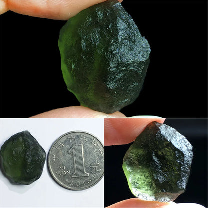 Pierre Moldavite Naturelle – Météorite Tchèque & Cristal Énergétique