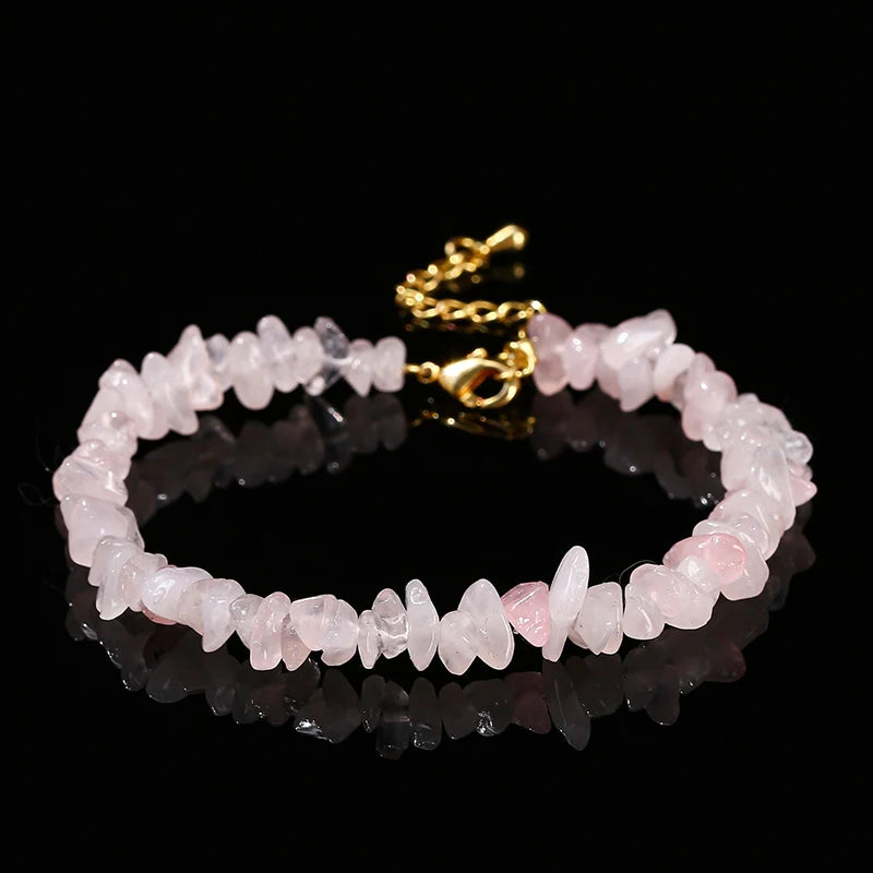 Bracelet Quartz Rose Brute Réglable