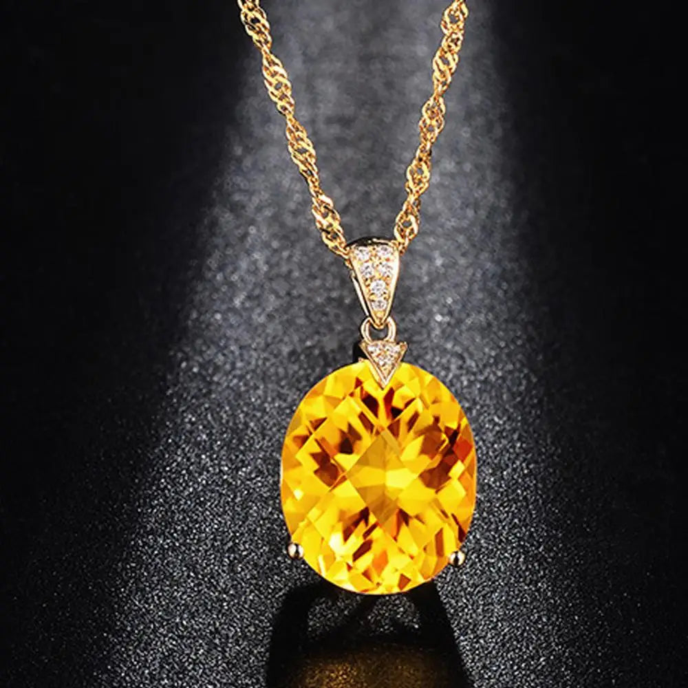 Collier Chaîne Or – Cristal Citrine
