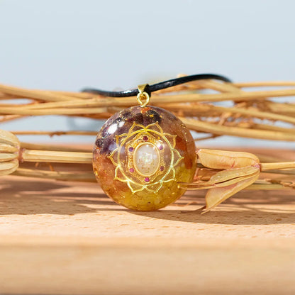 Collier Chakra – Agate Rouge & Citrine