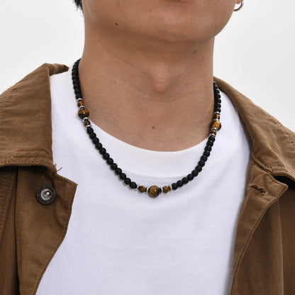 Collier Homme – Œil de Tigre & Été