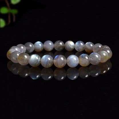 Bracelet en Labradorite Grise Naturelle – Reflets Spectrolite