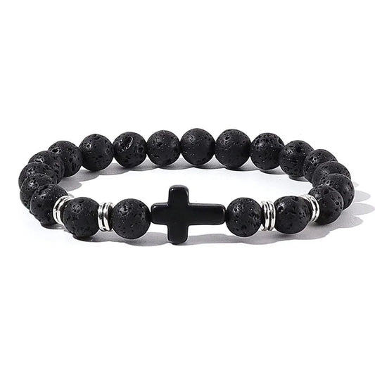 Bracelet Prière – Onyx & Perles