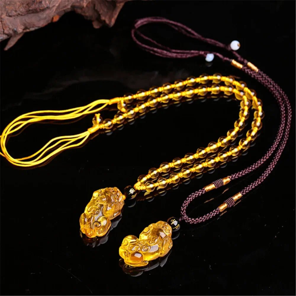 Collier Pixiu Citrine – Porte-Bonheur