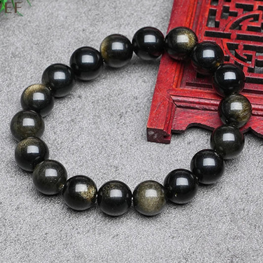 Bracelet Obsidienne Dorée – Mode & Méditation