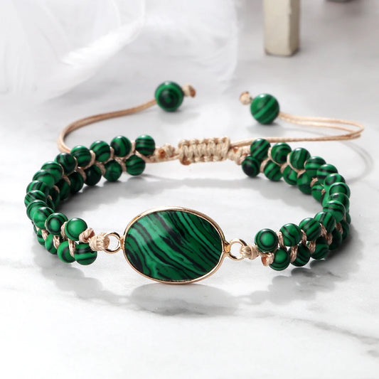 Bracelet Malachite Vert – Pierre Naturelle & Énergie