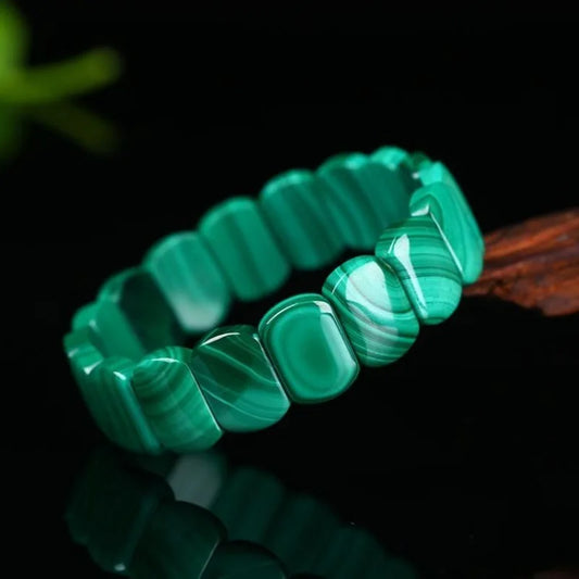 Bracelet Rectangulaire Malachite & Chrysocolle