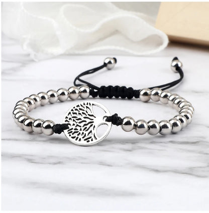 Bracelet Arbre de Vie & Hématite – Ajustable