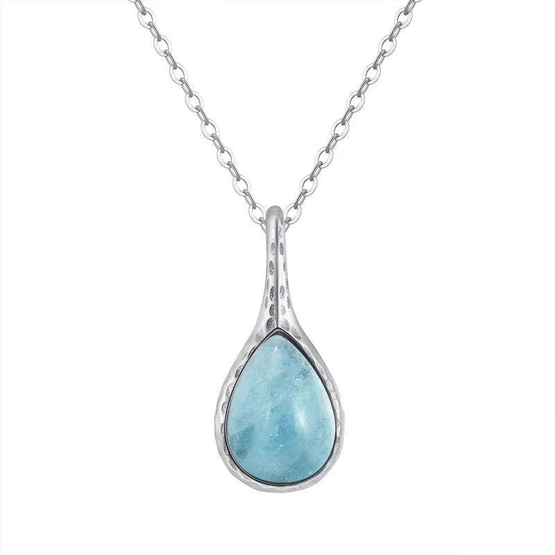 Collier Goutte Aigue-Marine Argent 925