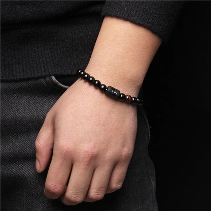 Bracelet Zodiaque 12 Signes – Onyx Noir Élastique