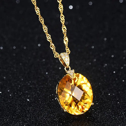 Collier Chaîne Or – Cristal Citrine