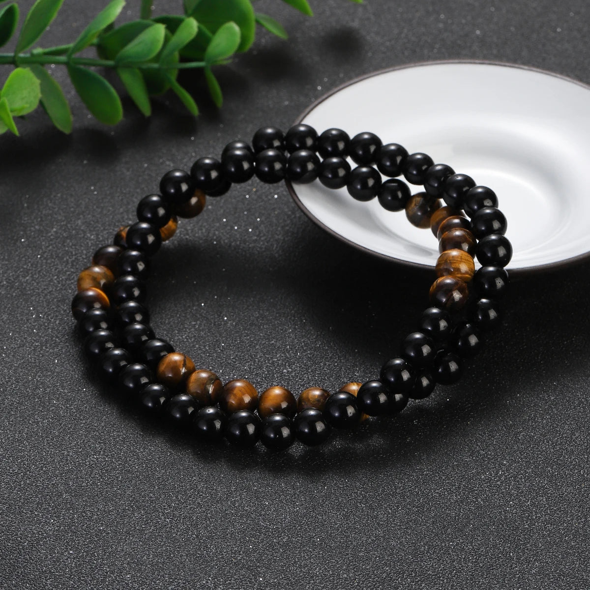 Collier 8 mm Œil de Tigre – Minimaliste Homme