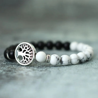 Bracelet Arbre de Vie – Œil de Tigre & Obsidienne