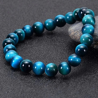 Bracelet Minimaliste – Œil de Tigre Bleu (6-10 mm)