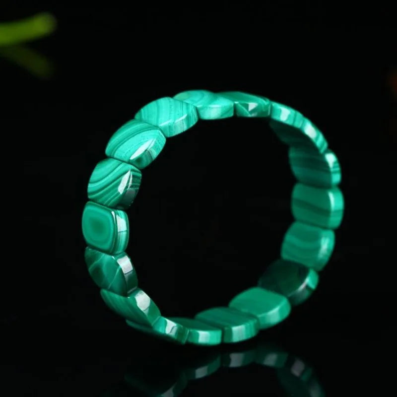 Bracelet Rectangulaire Malachite & Chrysocolle