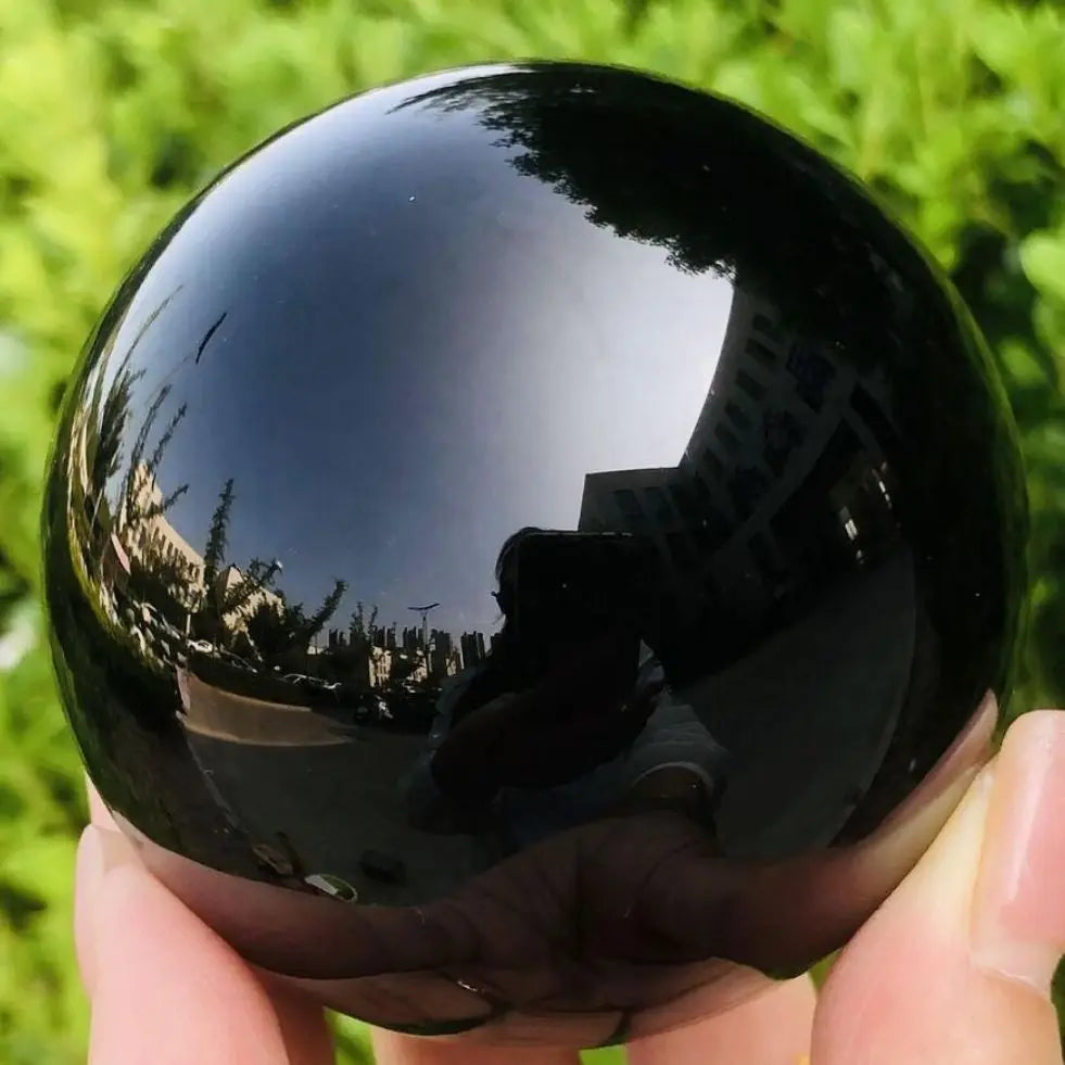 Sphère Pierre de Protection Noire Obsidienne Reiki