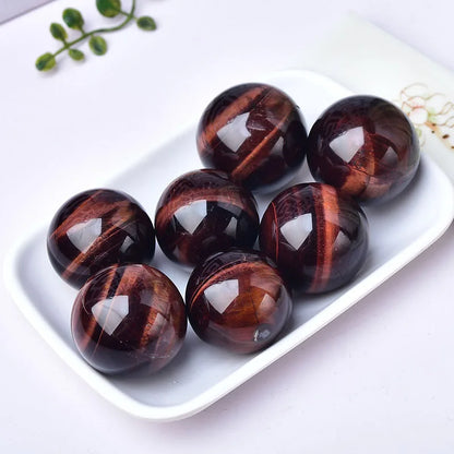 Sphère Œil de Tigre Rouge – Reiki & Décoration