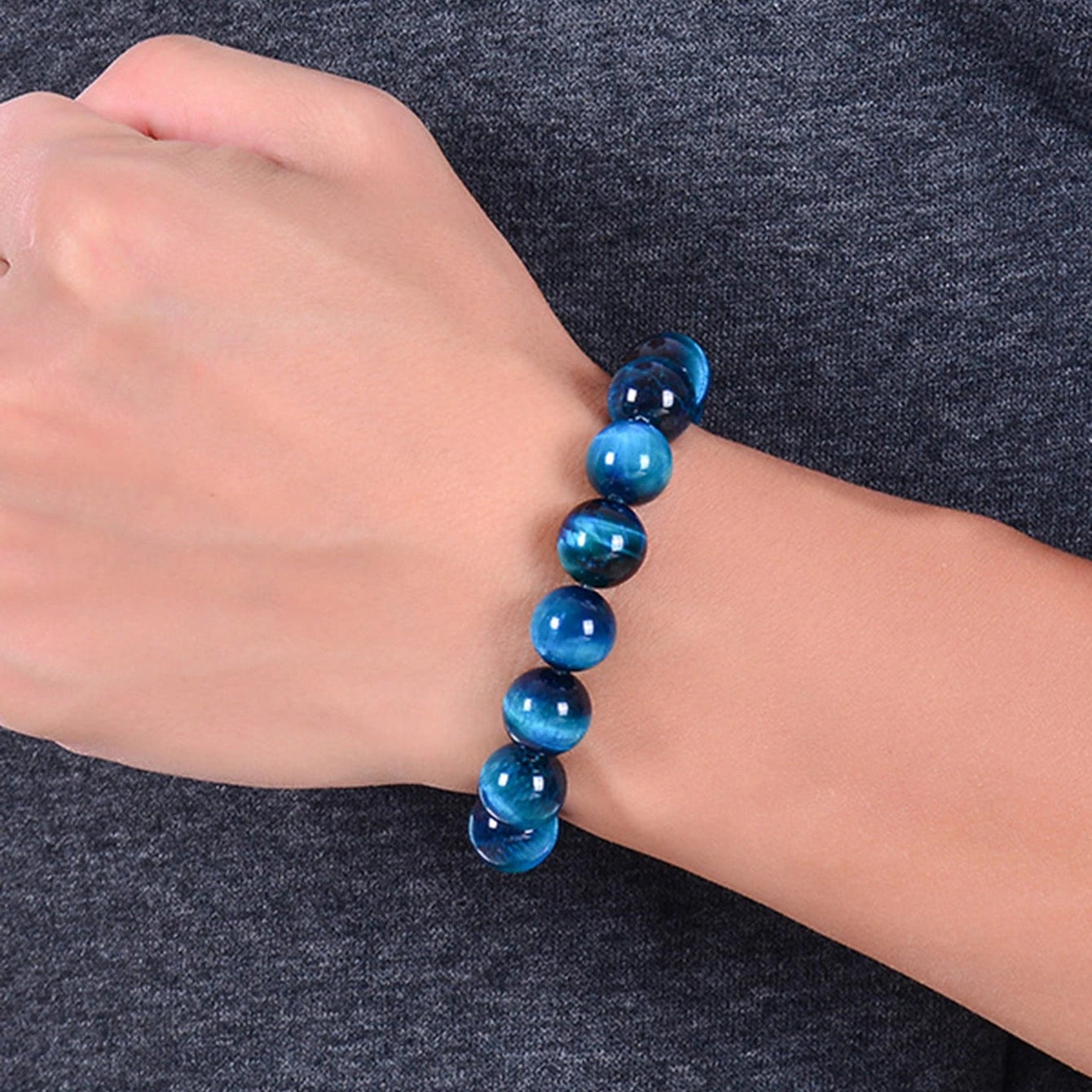 Bracelet Œil de Tigre Bleu – Yoga & Méditation