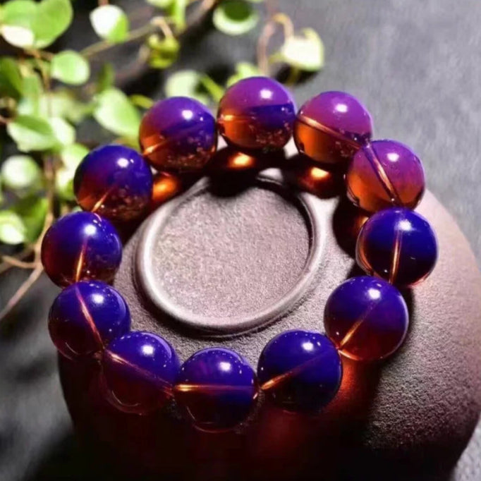 Bracelet Ambre Bleu-Violet Dominicain – Bouddha