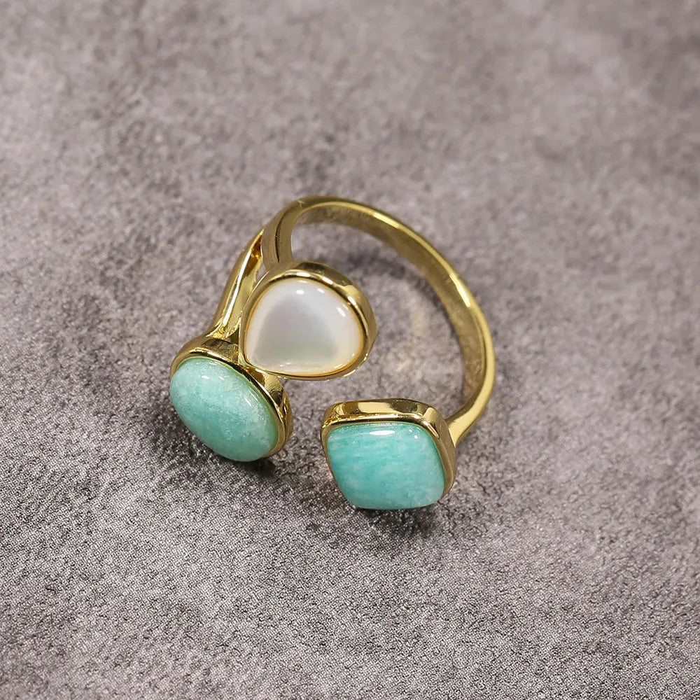 Bague Amazonite Pérou Perle Authentique