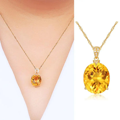 Collier Chaîne Or – Cristal Citrine