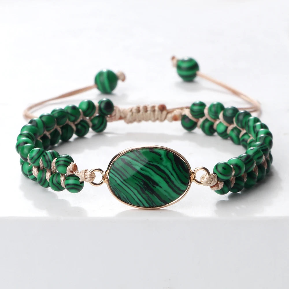 Bracelet Malachite Vert – Pierre Naturelle & Énergie