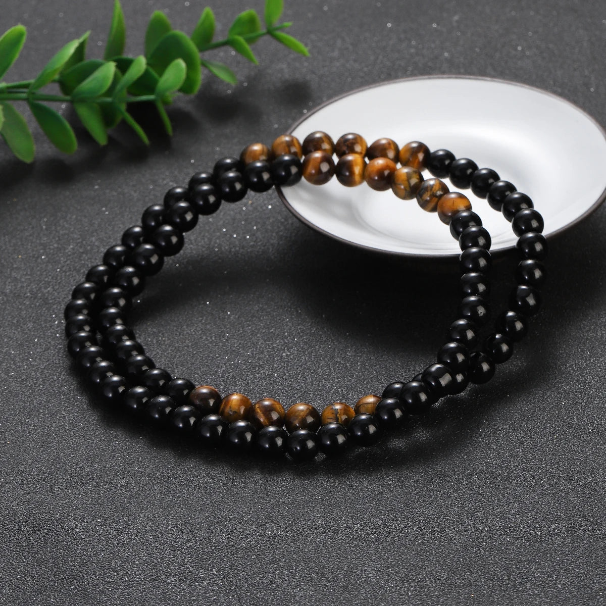 Collier 8 mm Œil de Tigre – Minimaliste Homme