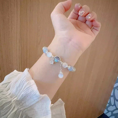 Bracelet Pierre de Lune & Opale – Style Chic & Géométrique