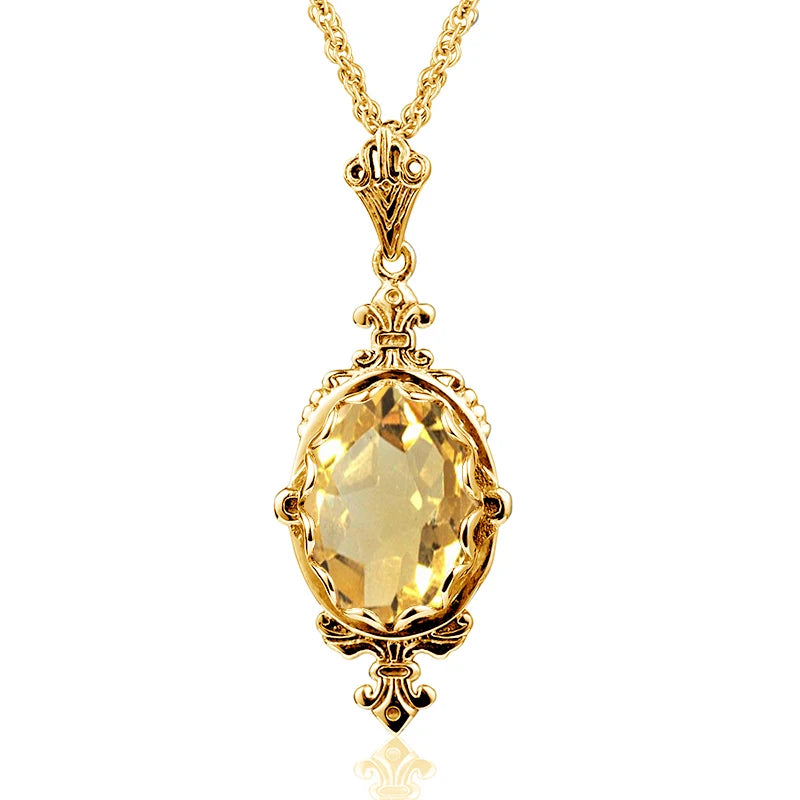 Collier Citrine Argent 925 Luxe