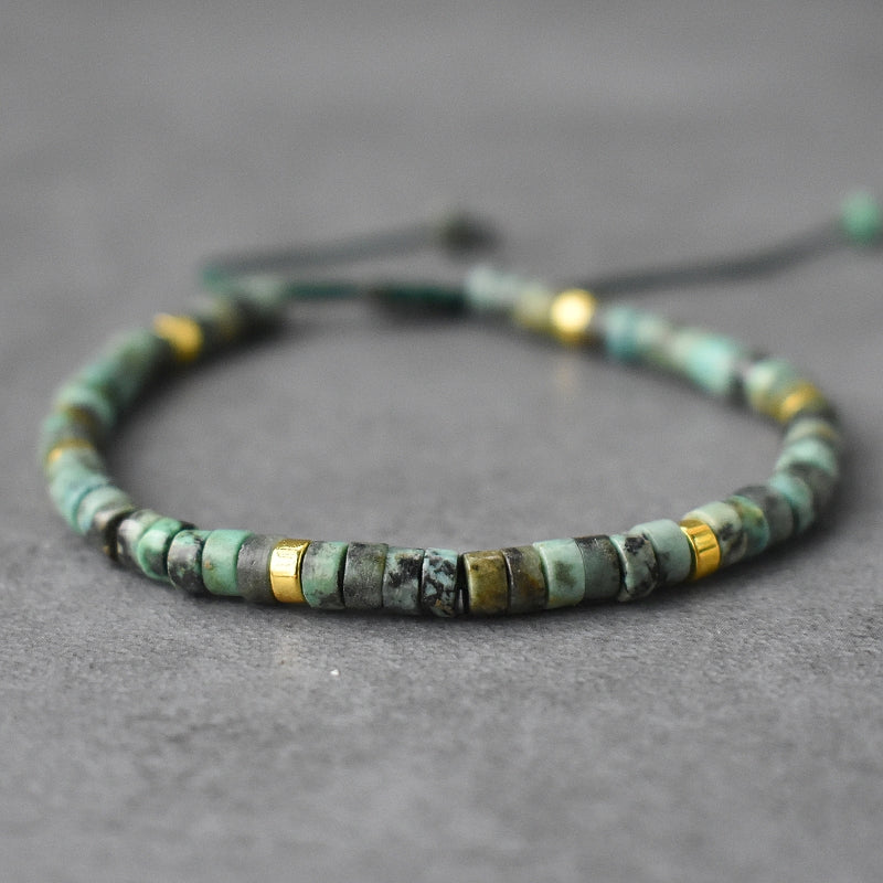 Bracelet Turquoise Africaine 4 mm – Ajustable & Naturel