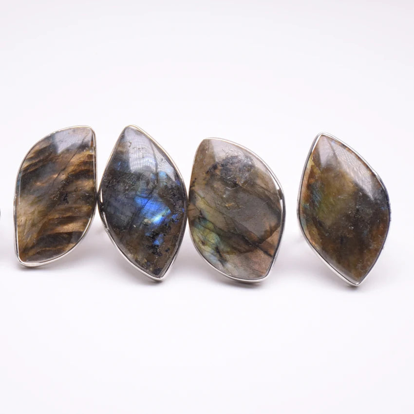 Bague Ajustable Labradorite – Guérison & Mode