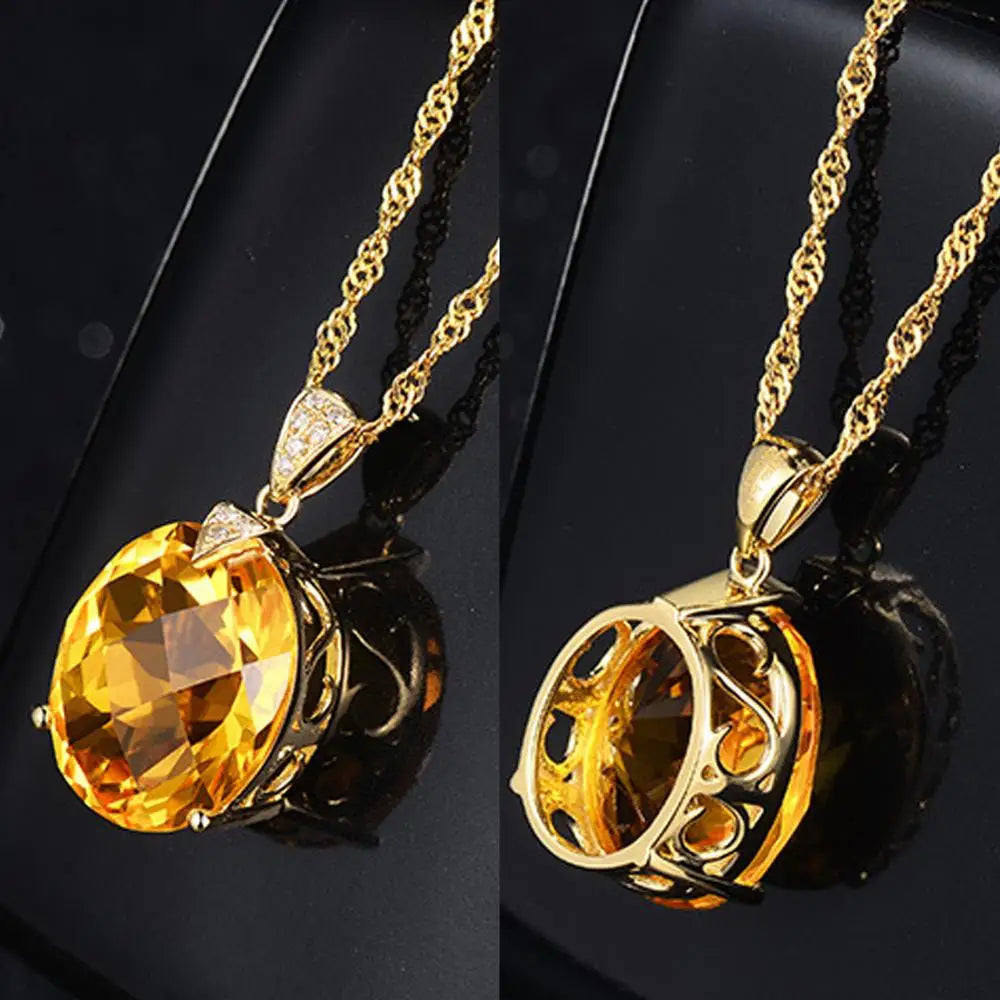 Collier Chaîne Or – Cristal Citrine