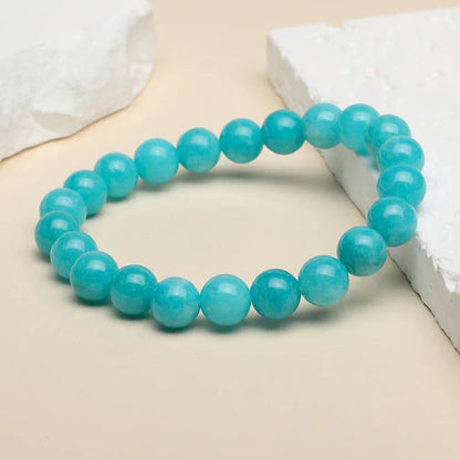 Bracelet Amazonite Bleue & Quartz – Reiki (6-10 mm)