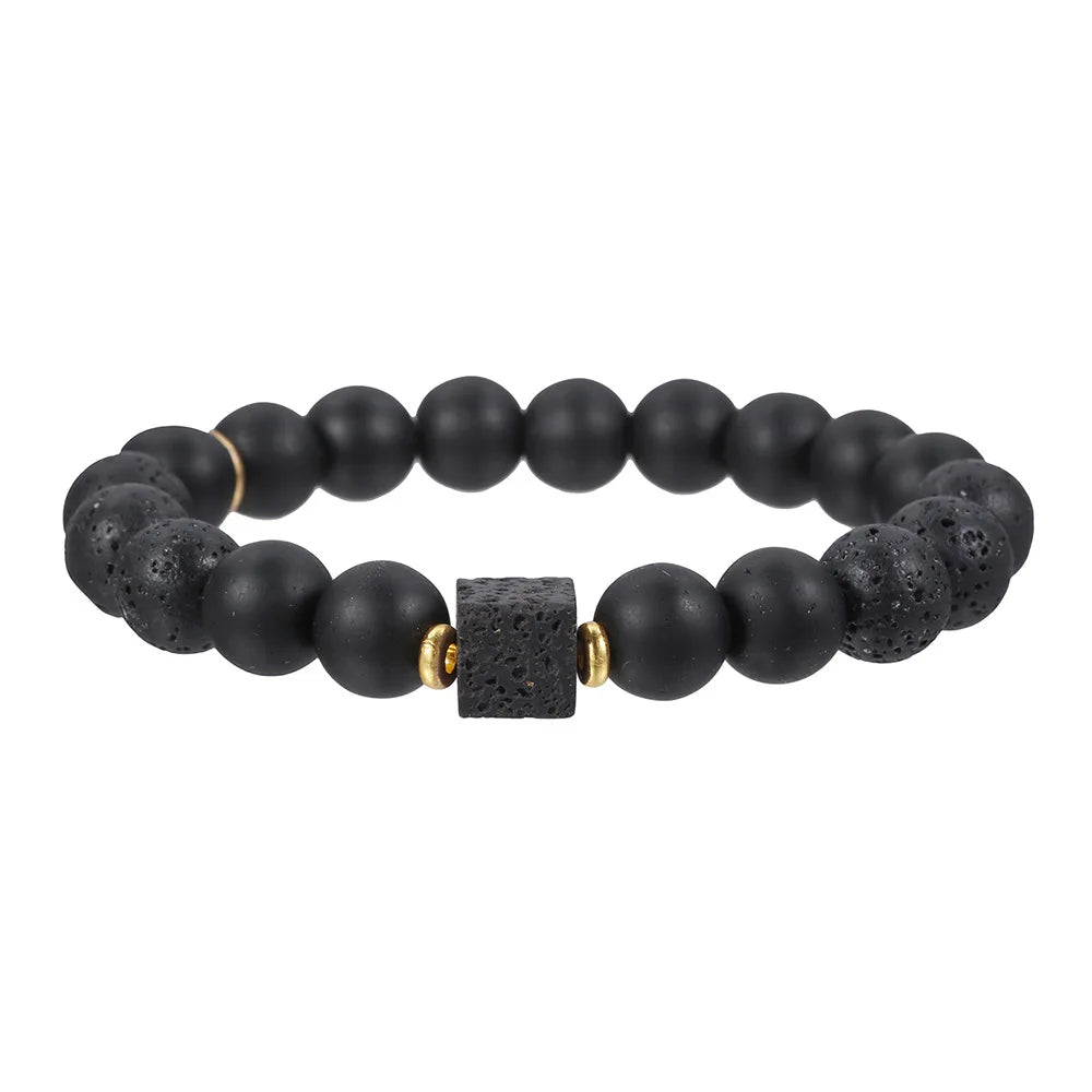 Bracelet Onyx Mat & Lave – Énergie & Équilibre