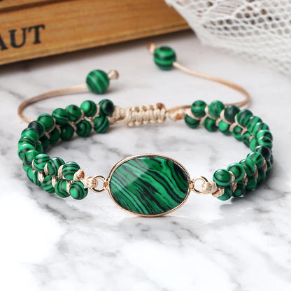 Bracelet Malachite Vert – Pierre Naturelle & Énergie