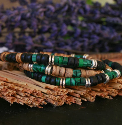 Bracelet Malachite & Coco – Style Boho Homme