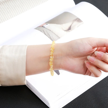 Bracelet Femme Citrine Brute Ajustable