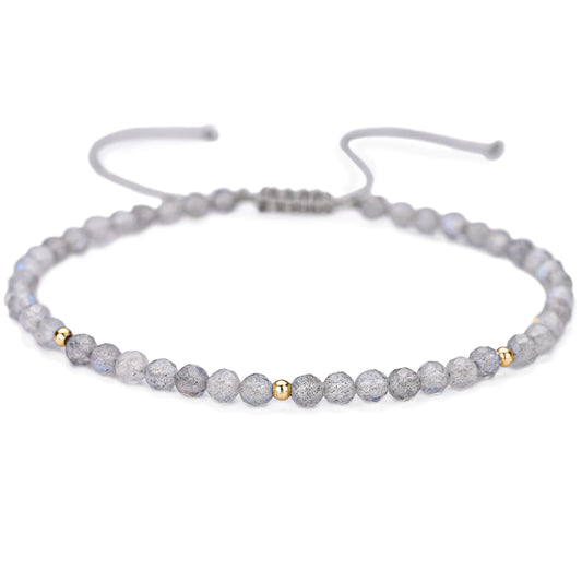 Bracelet Labradorite 3 mm – Fin et Ajustable