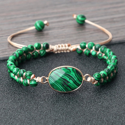 Bracelet Malachite Vert – Pierre Naturelle & Énergie