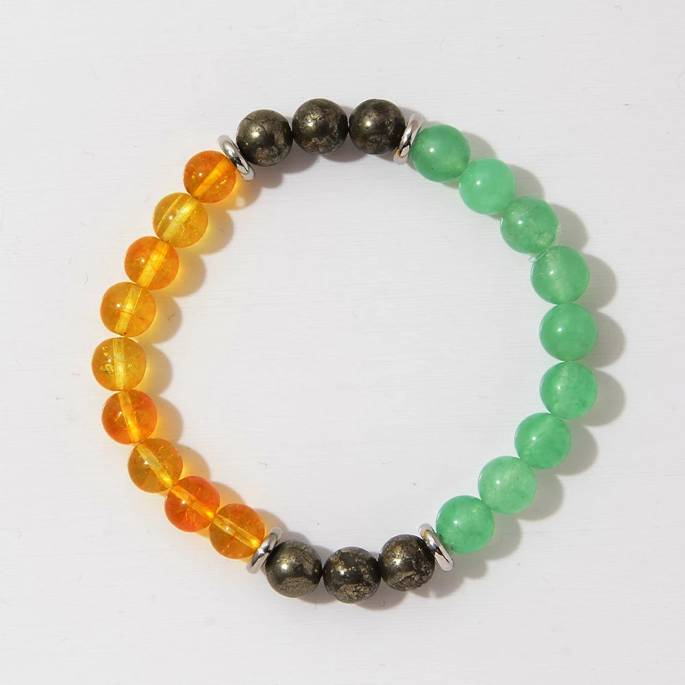 Bracelet Succès – Aventurine, Malachite & Pyrite