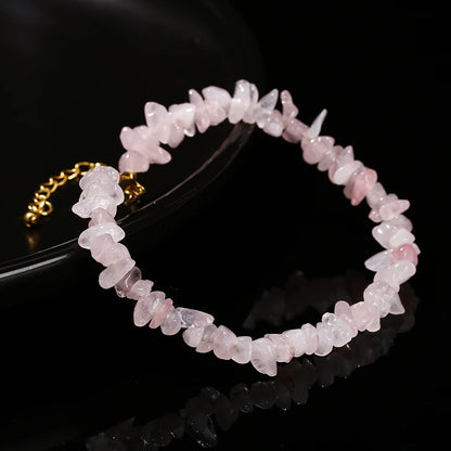 Bracelet Quartz Rose Brute Réglable