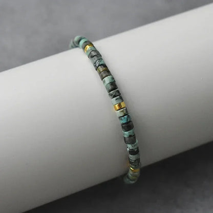 Bracelet Turquoise Africaine 4 mm – Ajustable & Naturel