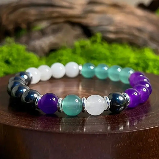 Bracelet Multi-Pierres – Fluorite & Améthyste